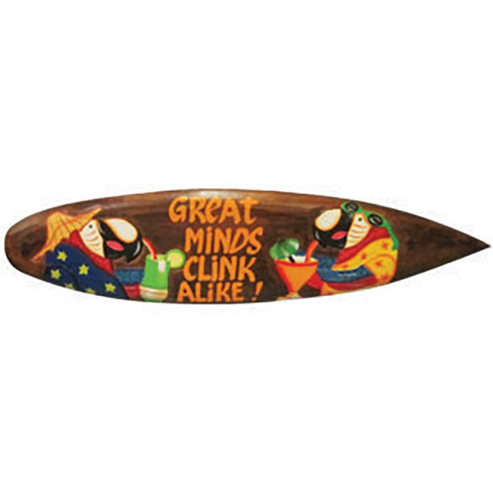 Ram Outdoor Decor Acacia Wood Great Minds Clink Alike Wall Sign