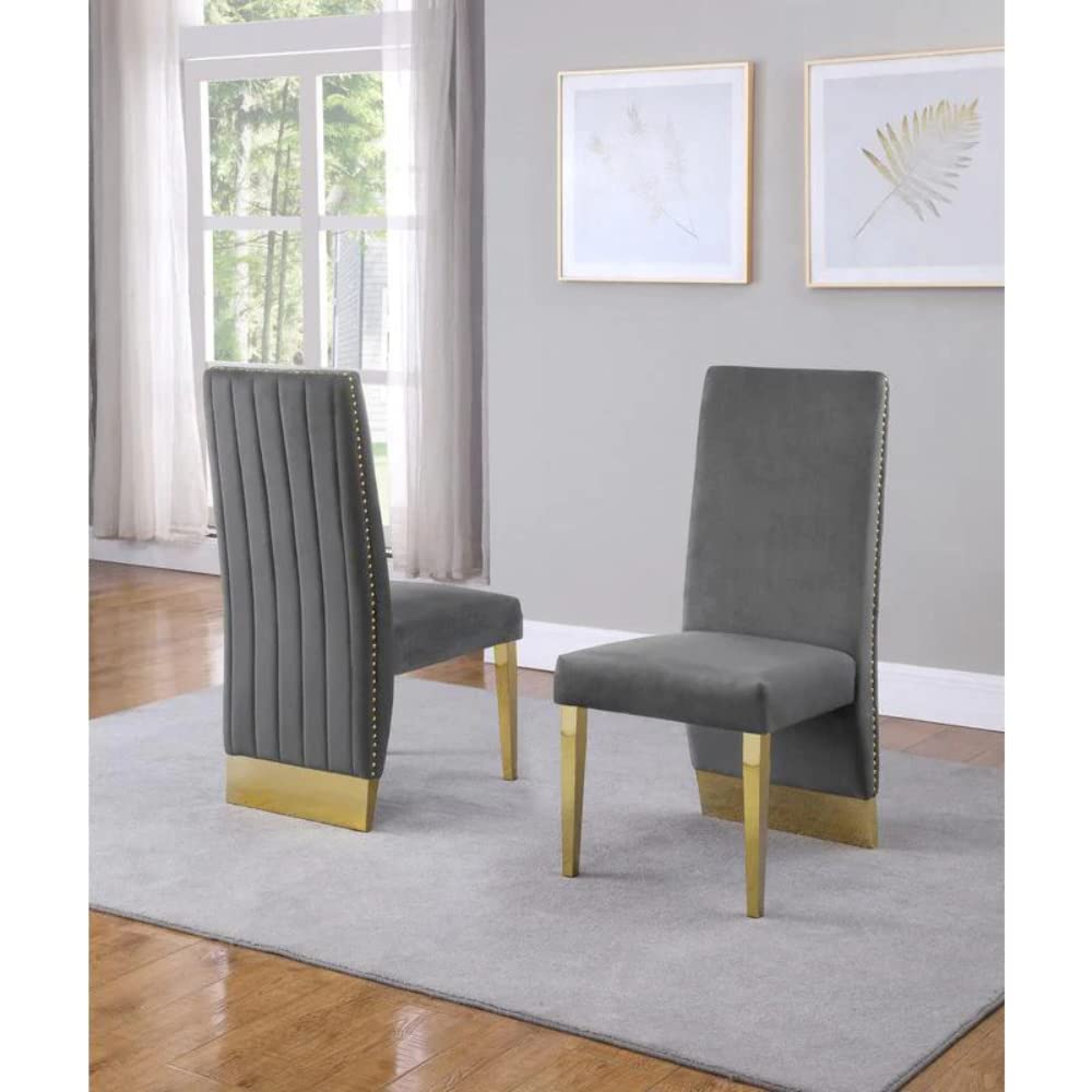 Furniture D222-4Sc160 Dining Set, Dark Gray