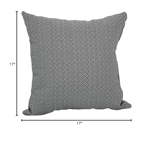Blazing Needles Square Polyester Jacquard Throw Pillows, 17&quot;, Hazeltsb Domino 2 Count