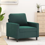 vidaXL Velvet Sofa Chair in Dark Green - Comfortable Armchair with Luxurious Velvet Fabric, Robust Metal Frame and Eye-catching Modern Design