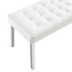 Modway Loft Tufted Vegan Leather Upholstered Accent Bench