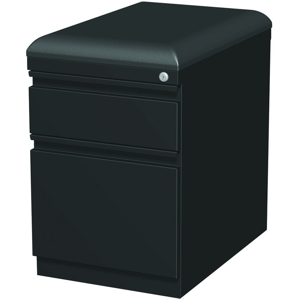 Lorell Mobile File Pedestal with Seat, Black