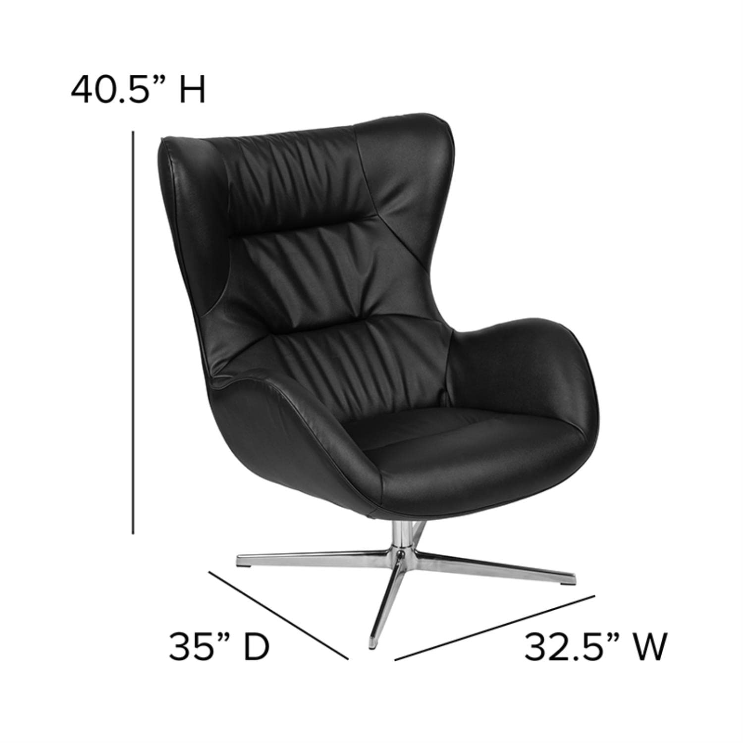 Flash Furniture Rally Swivel Wing Chair - Thumbnail 2