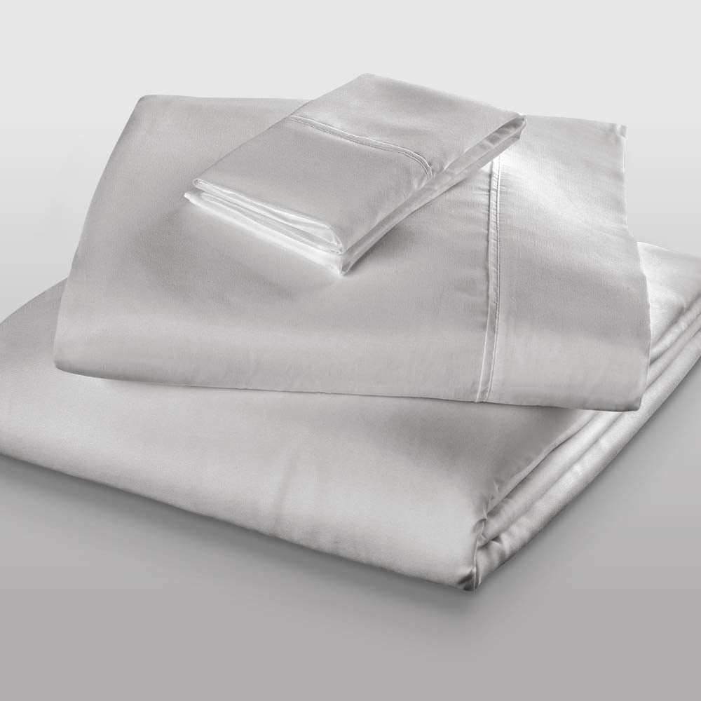 Fabrictech International 100% Cotton 4-Piece Sheet Set, Enveloping Pillowcases, Queen, Dove Gray (PCSCTN-Q-GY)