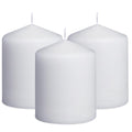 3x4 Inch White Pillar Candles, 3 Packs Unscented Dripless Smokeless Cylinder Candles for Christmas, Wedding, Party, Home and Din