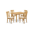 East West Furniture NOAV5-OAK-C 5 Piece Dinette Set for 4 Includes a Rectangle Dining Table with Butterfly Leaf and 4 Linen Fabric Dining Room Chairs, 32x54 Inch, Oak