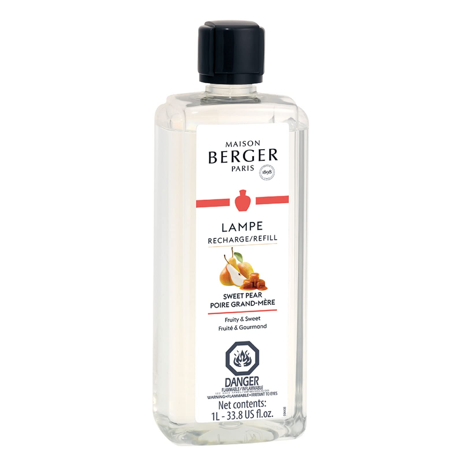 MAISON BERGER - Sweet Pear - Lampe Berger Fragrance Refill for Home Fragrance Oil Diffuser - Air Freshener - 33.8 Fluid Ounces -