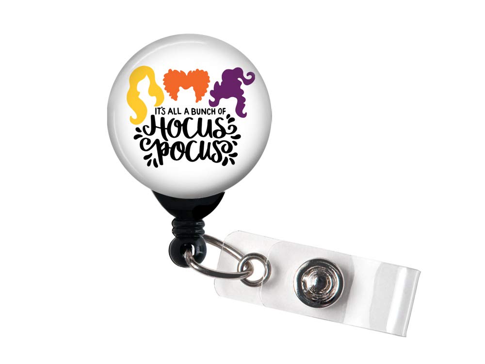 Retractable Badge Reel - It'S All A Bunch Of Hocus Pocus/Funny Halloween Badge/Badge Holder With Swivel Clip