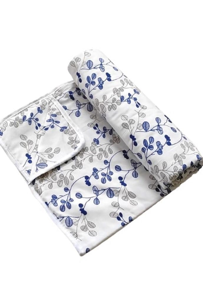 Elegance Reversible 3 Layered Pure Cotton Single Bed Comforter/Ac Dohar/Duvet/Blanket (Multicolor, Design 3)