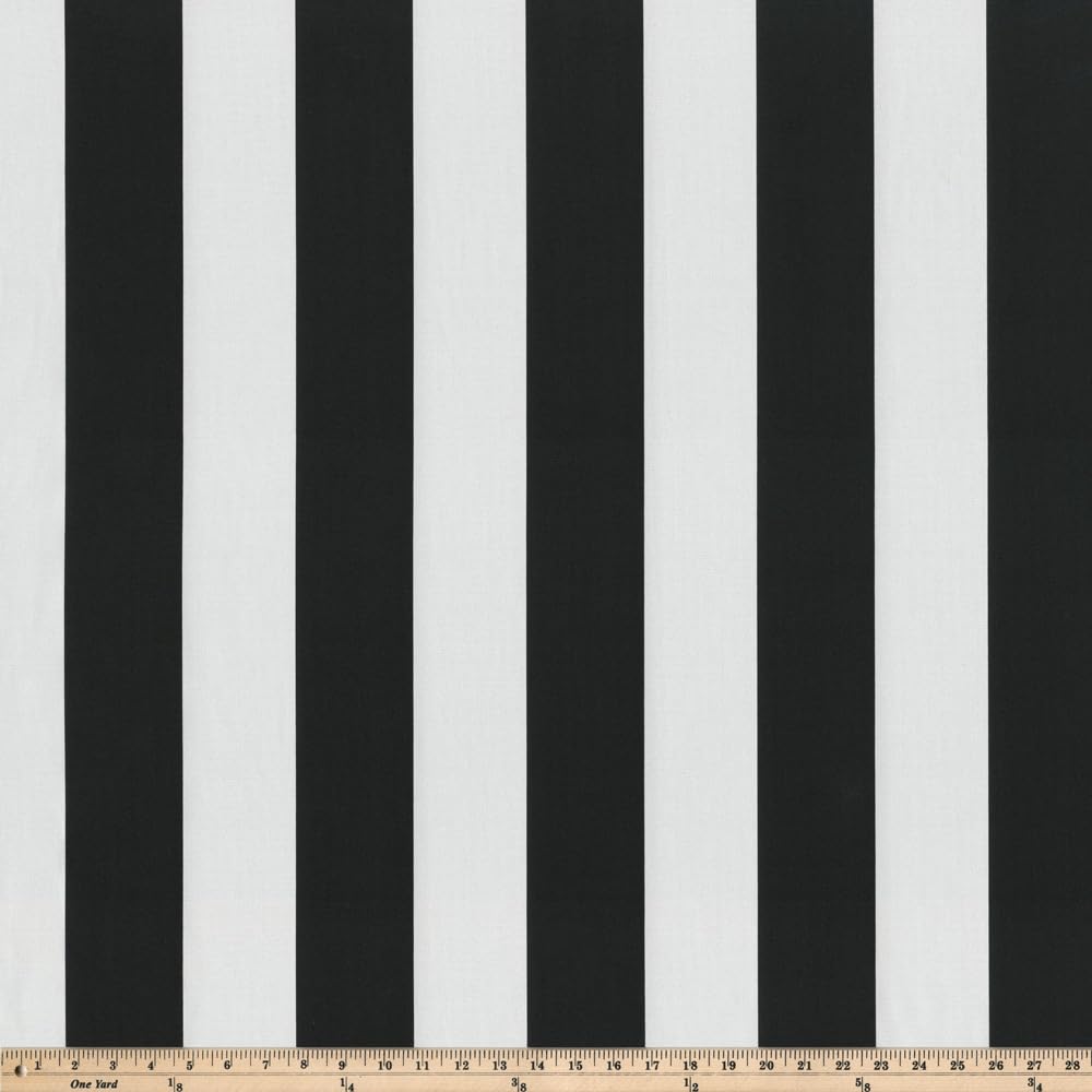 Pillow Perfect Stripe Indoor/Outdoor Accent Throw Pillow, Plush Fill, Weather, And Fade Resistant, Floor - 25' X 25', Black/Wh