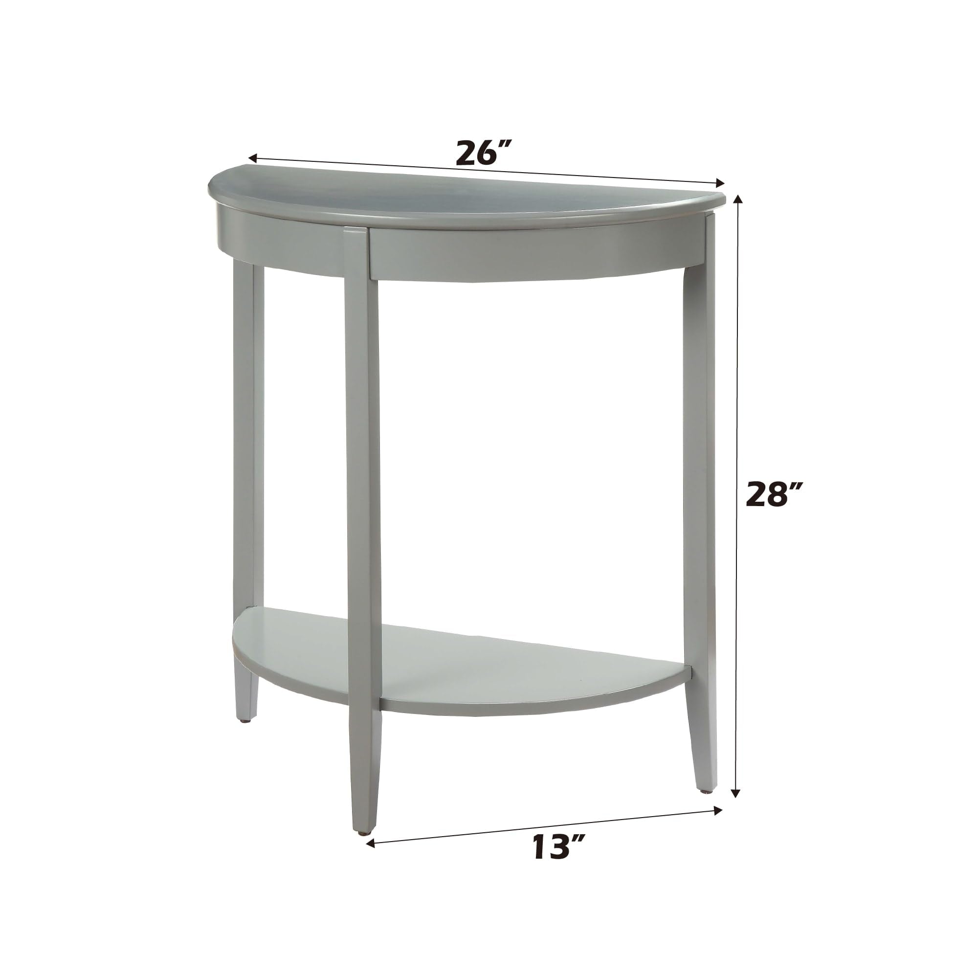Acme Justino Wooden Console Table with Bottom Shelf in Gray
