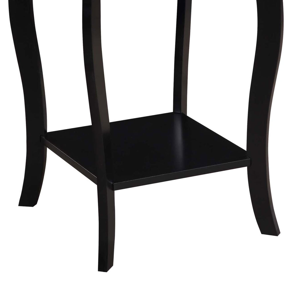 Convenience Concepts American Heritage Square End Table with Shelf, Black