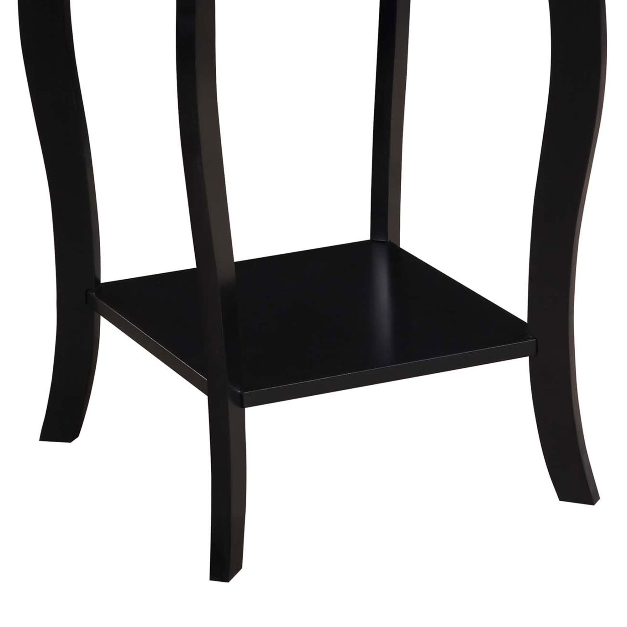 Convenience Concepts American Heritage Square End Table with Shelf, Black