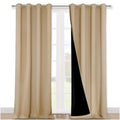 Nicetown Thermal Insulated 100% Blackout Curtains, Sound Reducing Drapes With Black Backing, Full Light Blocking Panels For Pati