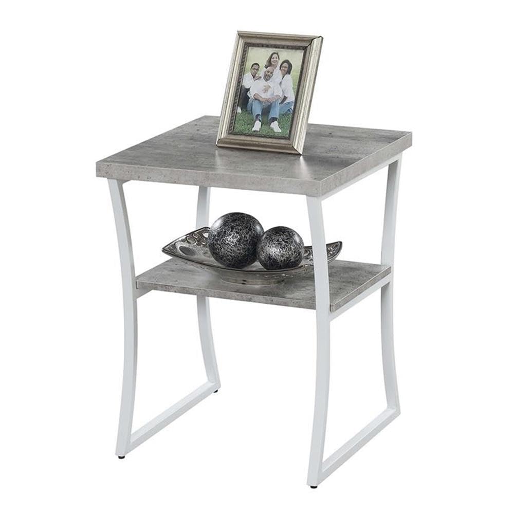 Convenience Concepts X-Calibur End Table, Faux Birch / White Frame