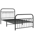 vidaXL Metal Bed Frame with Headboard/Footboard - Sturdy Steel Single Bed Frame with Storage - Black, 81.5" x 41.3" x 39.4"