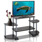 Furinno Turn-N-Tube Rounded Corner Tv Entertainment Center, Light Cherry/Black