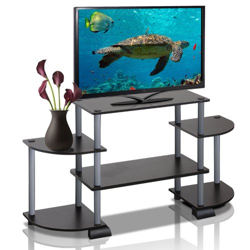 Furinno Turn-N-Tube Rounded Corner Tv Entertainment Center, Light Cherry/Black