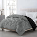 TundwalS Microfiber Reversible Solid Extra Comfort & Soft Comforter||Blanket Double Bed 210 Gsm Quilt Grey  Black 1 (Piece)