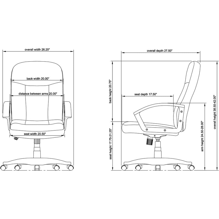 Lorell Executive Mid-Back Chair