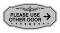 Signs Bylita Victorian Please Use Other Door Right Arrow Sign (Lt Gray) - Small 1 Pack