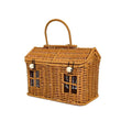 HouseShaped Storage Basket with Lid Small Plastic Wicker Gift Woven House Egg Storage Harvest Basket Handmade Decoration Artwor