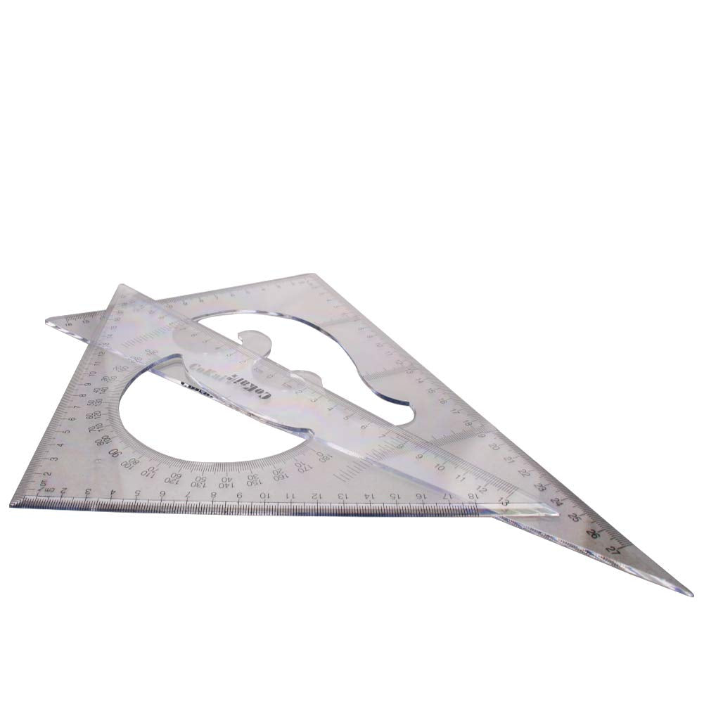 Utoolmart 30Cm Large Triangle Ruler Square Set Plastic Triangular Scale Architectural Ruler For Students Homeschoolers Architect