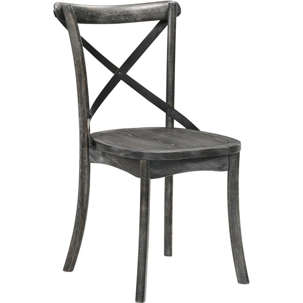 Acme Kendric Wood Side Chair Set of 2 in Rustic Gray