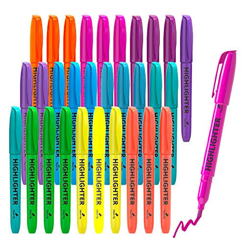 Lelix 30 Pack Highlighters, 10 Bright Colors, Chisel Tip, Quick Drying For Back To School, Office, Home, Ideal For Highlighting