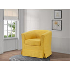 Lilola Home Tucker Yellow Woven Fabric Swivel Barrel Chair