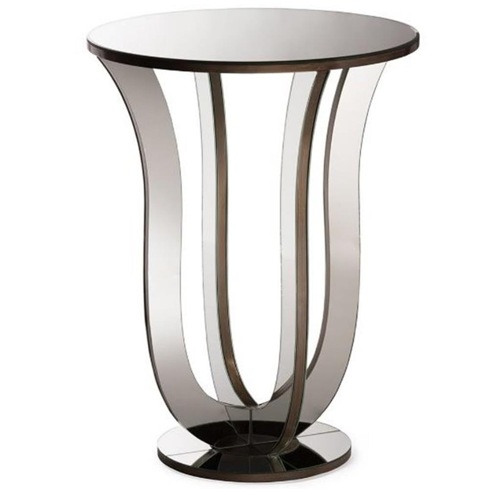 Baxton Studio Mirrored Accent Side Table - Thumbnail 3