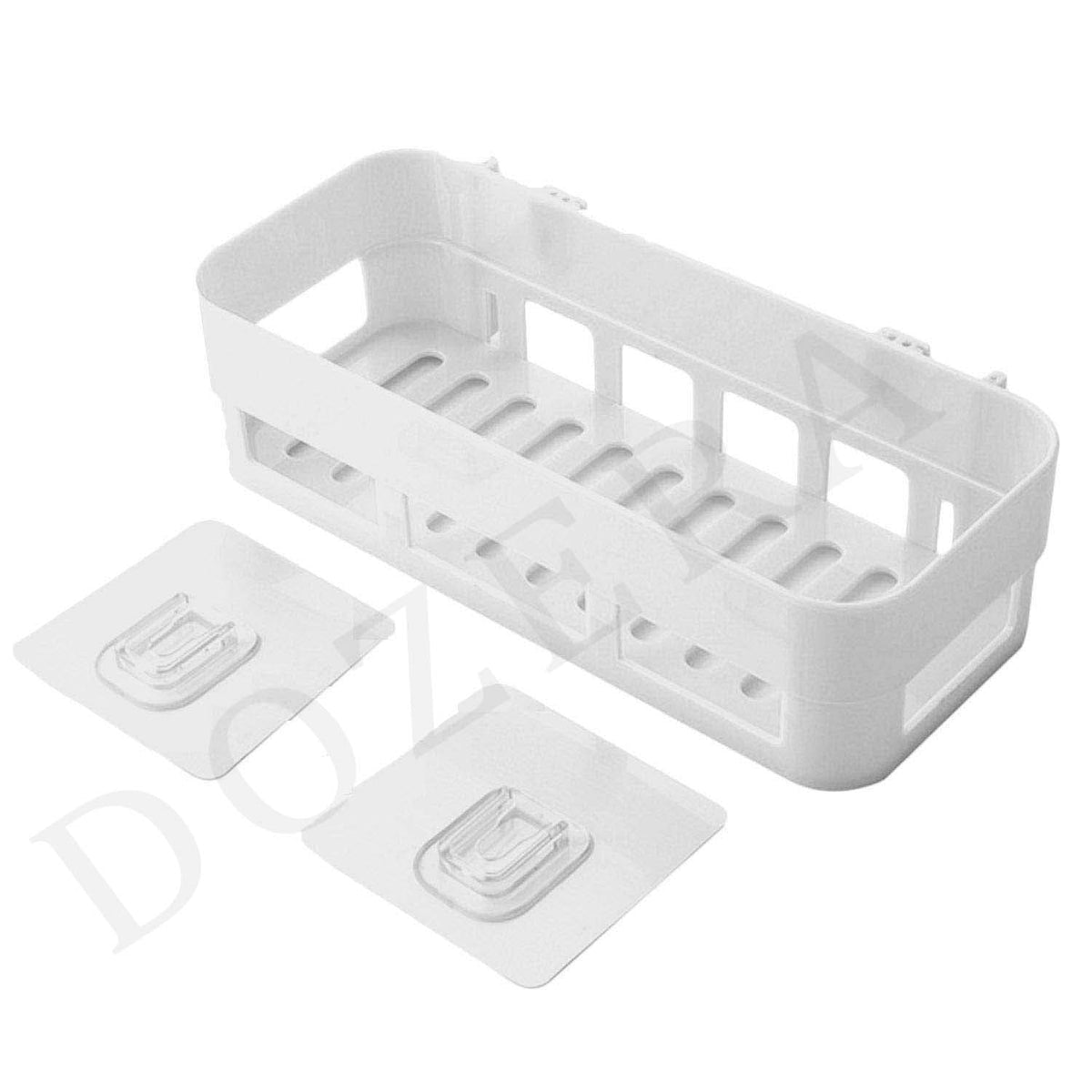 DOZERA Multipurpose Bathroom Shelves Plastic rectangular shape Self Adhesive Kitchen Organize Shelf Rack Shower Caddy Basket wit