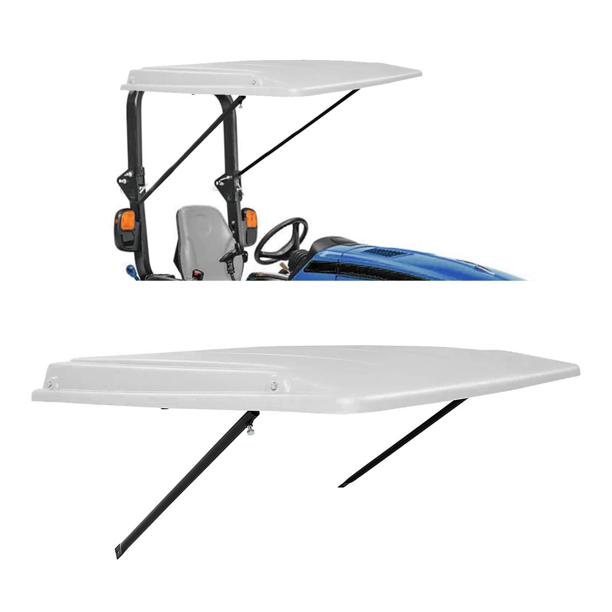 Ecotric Top Canopy Compatible With John Deere Tractors With Rops 34' Wide Or Less Compact Utility Tractors, Fit 1 1/2' X 3',