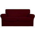Easy-Going 3 Pieces Stretch Soft Couch Cover For Dogs - Washable Sofa Slipcover For 2 Separate Cushion Couch - Elastic Furniture