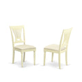 East West Furniture Room Plainville Dining Linen Fabric Upholstered Solid Wood Chairs, Set of 2, Buttermilk & Cherry