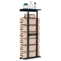 Supvox Bathroom Towel Rack, Multiple Towel Rack with Storage Shelf Vertical Wall Mouting Bath Towel Storage Rack Minimalism Bath