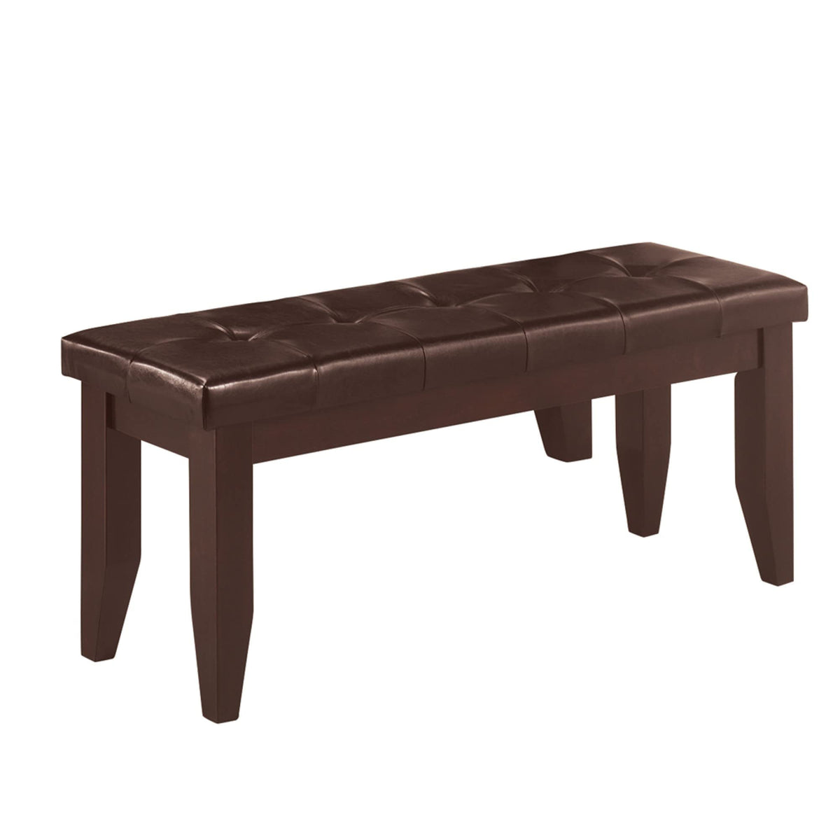 Benjara Benzara Leartherette Wooden Dining Bench, Brown,