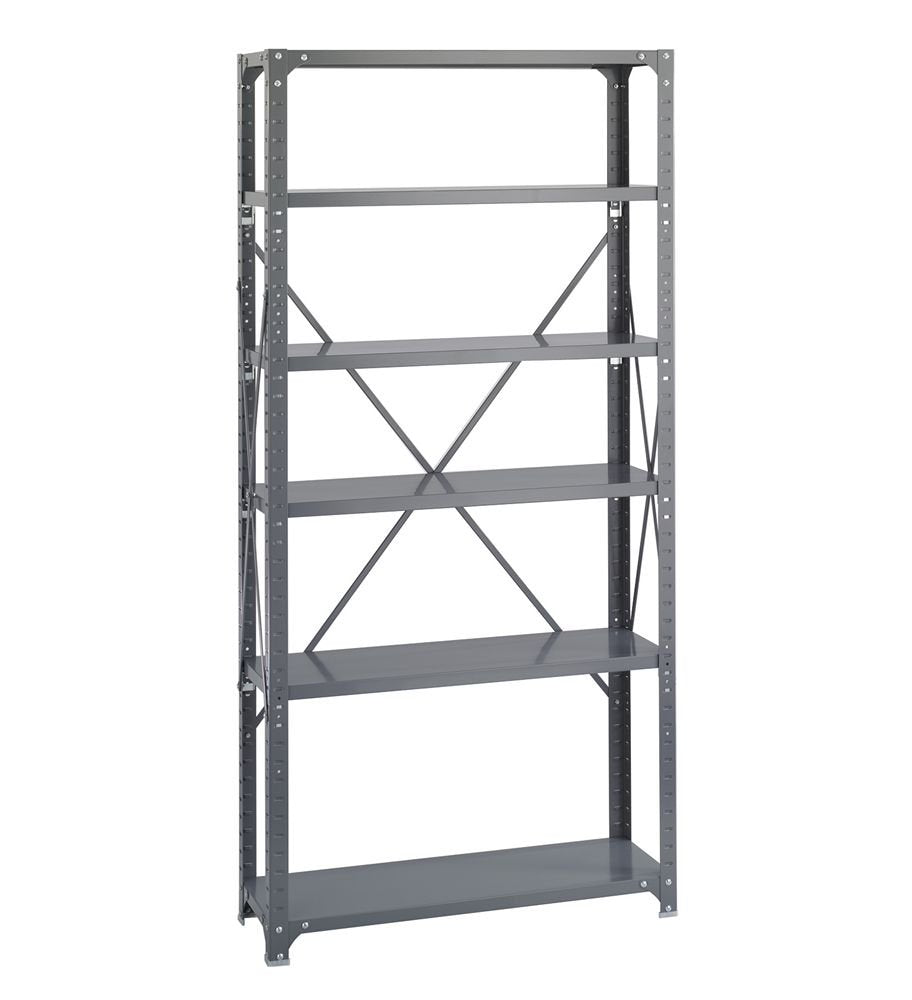 Commercial Steel Shelving Unit, 6 Shelves, 36w x 12d x 75h, Dark Gray