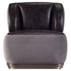 Acme Decapree Top Grain Leather Accent Chair in Antique Slate and Gray