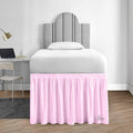 Sgi Bedding Dorm Bed Skirt Twin Xl 46 Inch Drop Length - Pink, Ruffled Pattern College Dorm Room Bed Skirts - Split Corner, Easy