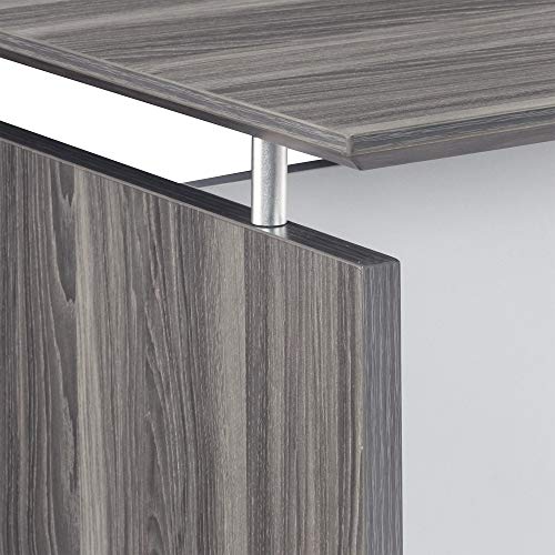 Mayline MNDS63LGS Medina Straight Edge Desk, 63"W, Gray Steel Laminate