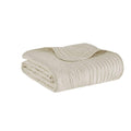 Madison Park Madison Park Luxe Quilted Throw Blanket - Damask Stitching Design, Cotton Filled Spread, Ultra Soft, Cozy Bedding For Living Room Couch, Sofa, Bed, 60X72', Scalloped Borders Cream