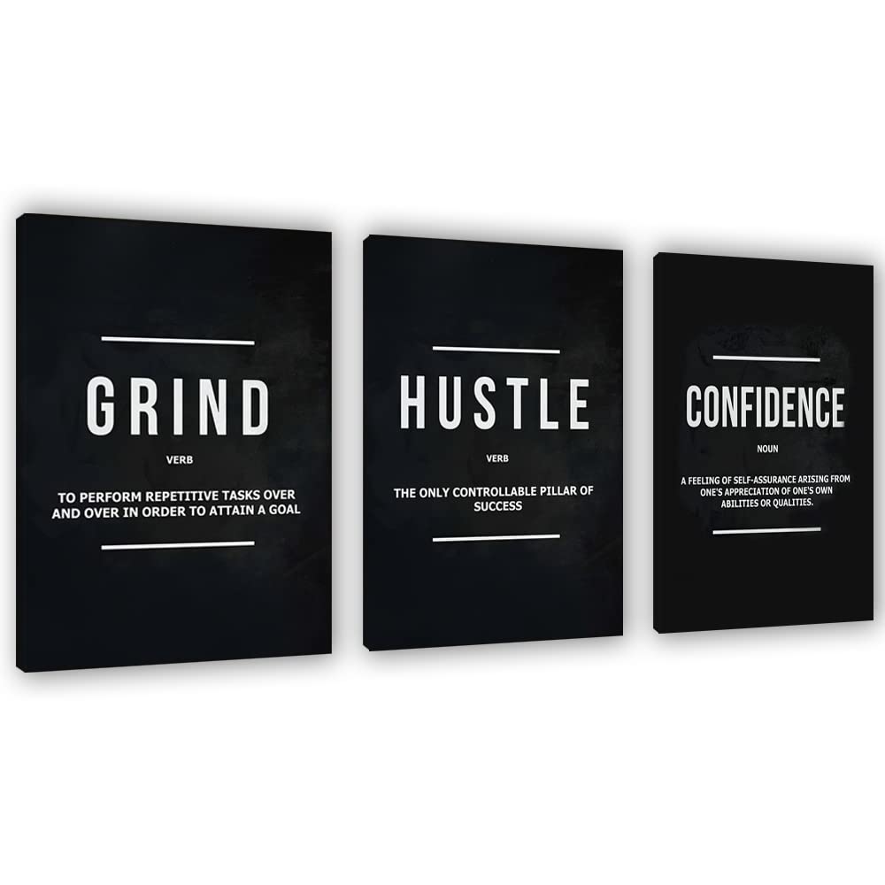 Yetaryy Motivational Poster Inspirational Wall Art 3 Pieces Canvas Painting Lion Artwork for Living Room Office Modern Home Deco
