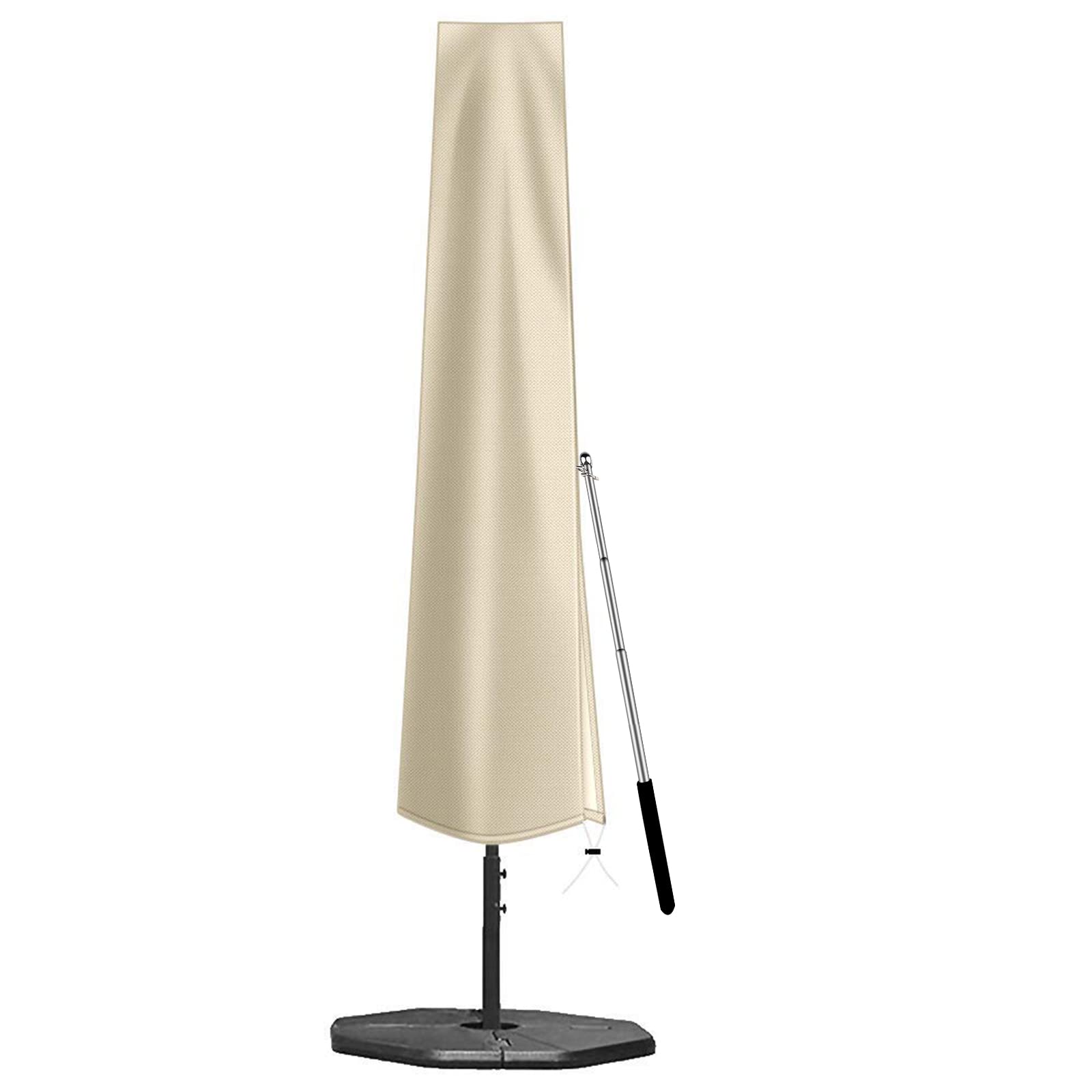 Okpow Patio Umbrella Cover For 7-11Ft Outdoor Umbrellas - 420D Waterproof Garden Market Umbrella Cover - Windproof Outside Paras
