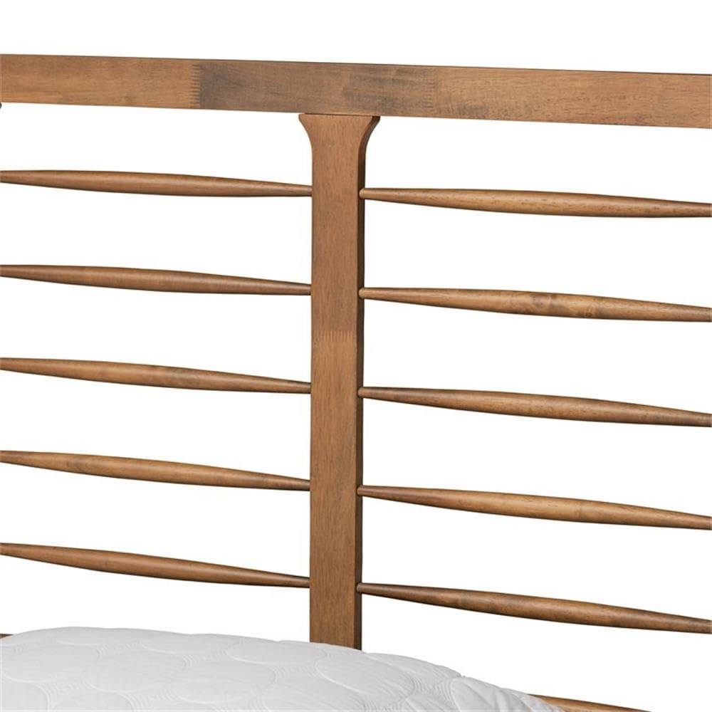 Baxton Studio Lucie Modern and Contemporary Walnut Brown Finished Wood King Size Platform Bed