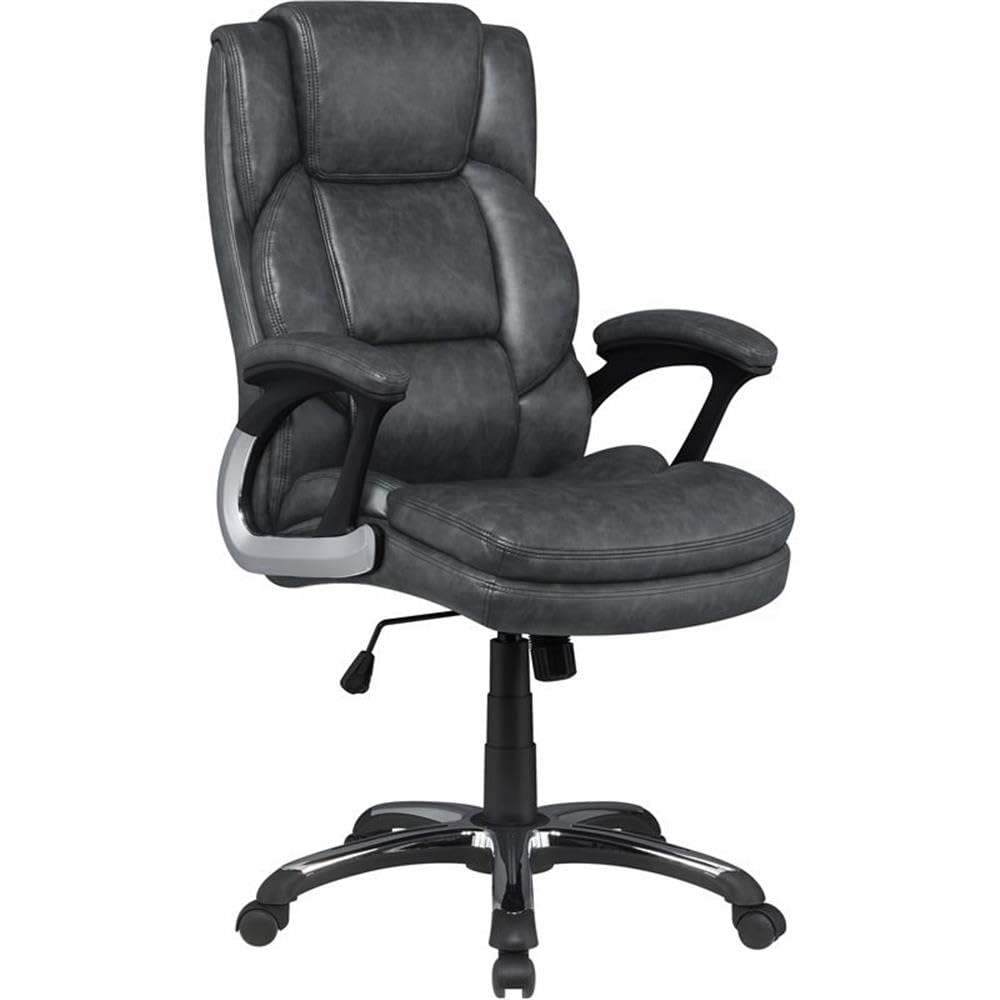 Coaster Furniture Adjustable Height Padded Arm Grey Office Chair 27&quot; W x 28.5&quot; D x 44-48&quot; H 881183