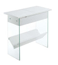 Convenience Concepts SoHo Flip Top End Table with Charging Station, White