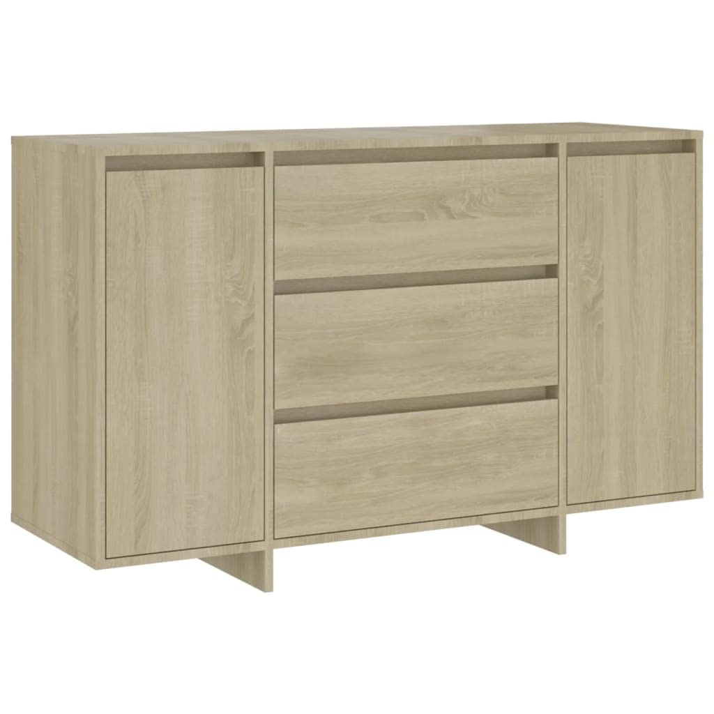 vidaXL Sideboard with 3 Drawers Sonoma Oak 47.2&quot;x16.1&quot;x29.5&quot; Chipboard