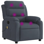 vidaXL Massage Recliner Chair with 6-Point Vibration Massage and Convenient Side Pocket, Dark Grey Velvet Rocker, Adjustable Backrest & Footrest Lounge Seat for Living Room, USB Charge Port