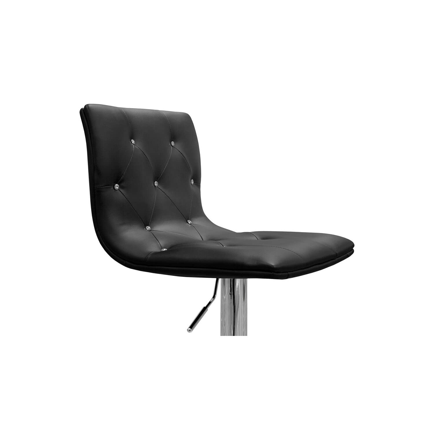 Best Master Modern Swivel Bar Stool With Crystal/Tufted Look In Black (Set Of 2)